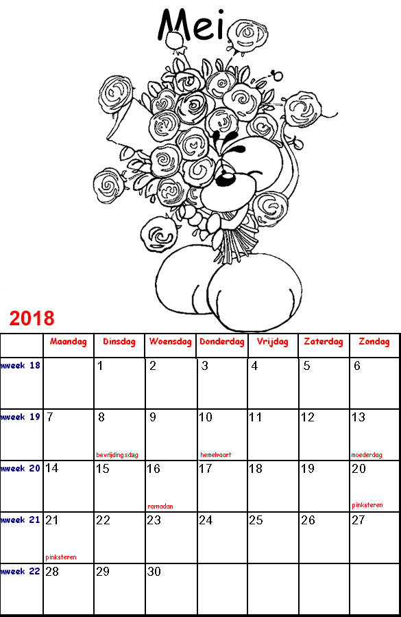Diddl Kalender kleurplaten