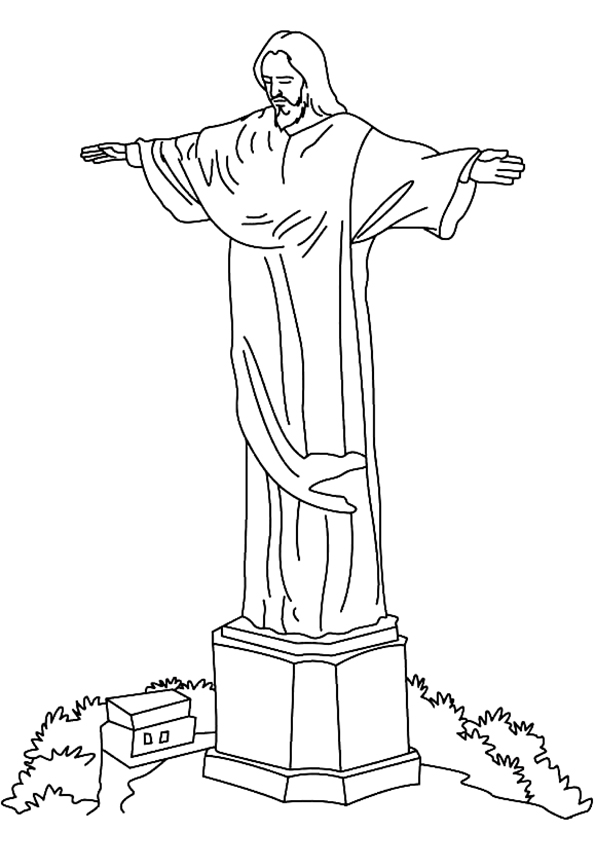 brazilie-cristo-redentor kleurplaat