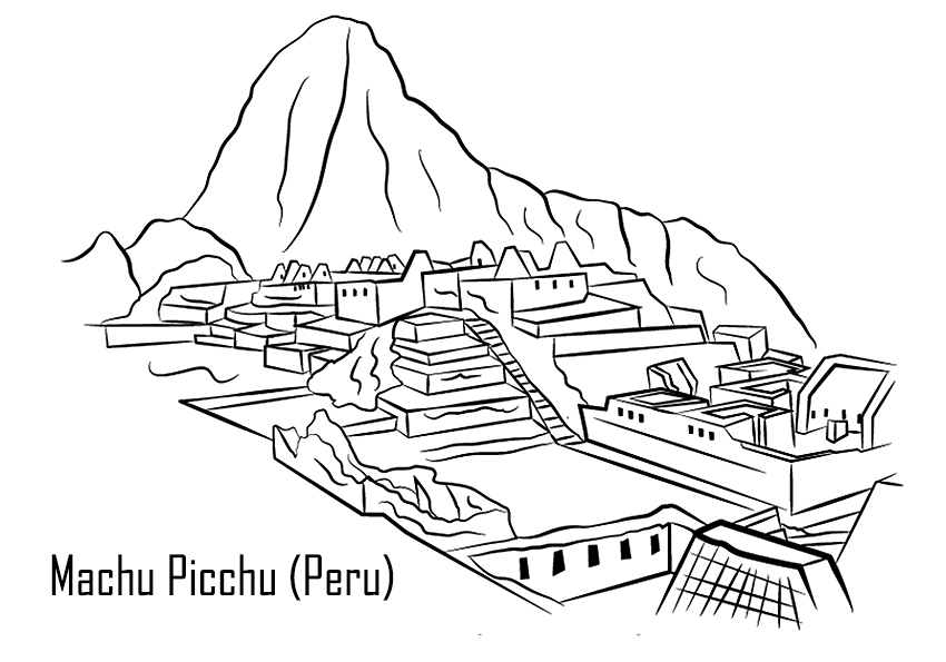 peru-machu-picchu kleurplaat