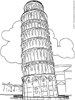 pisa scheve-toren kleurplaat